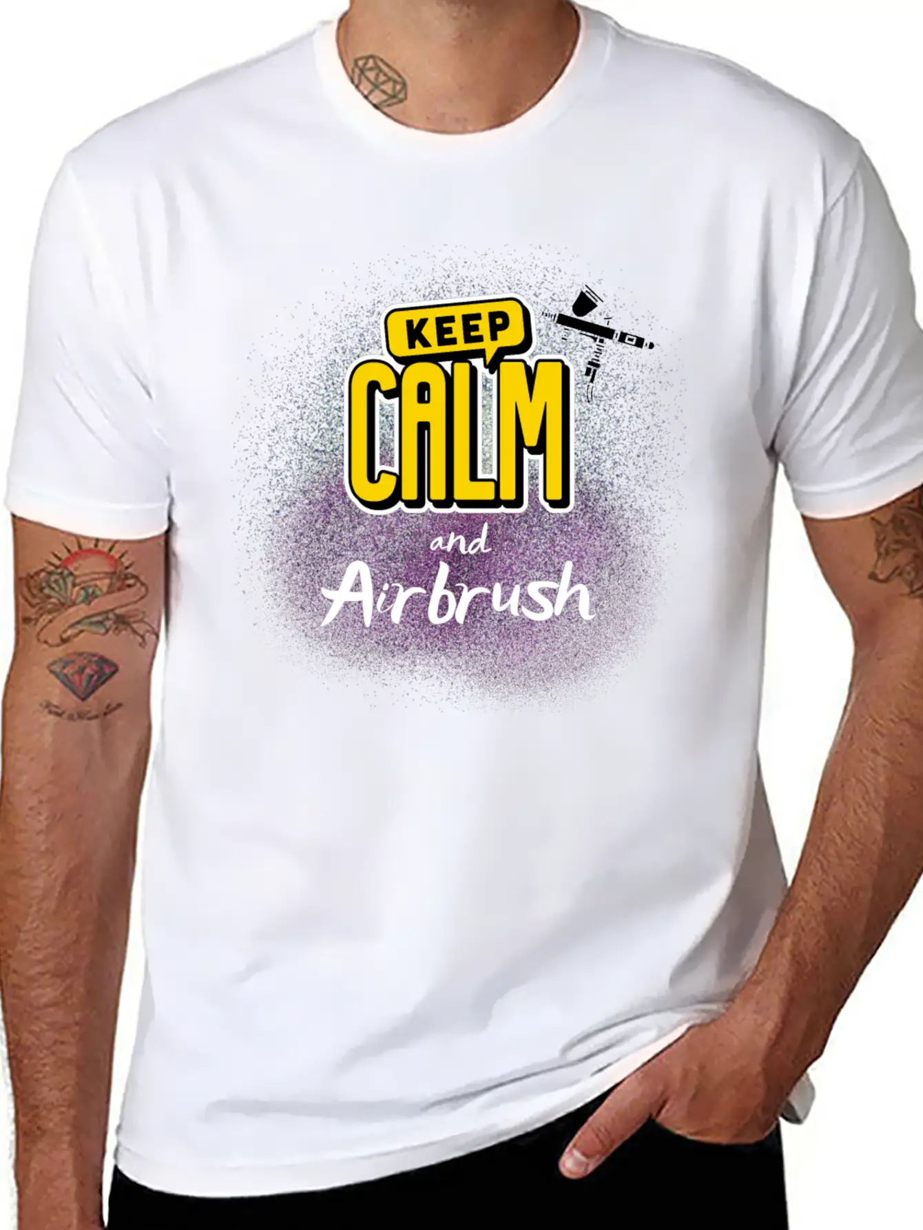 Airbrushing Quote Keep Calm And Airbrush Gifts Unisex Casual T-Shirt – Clean Design For Daily Comfort