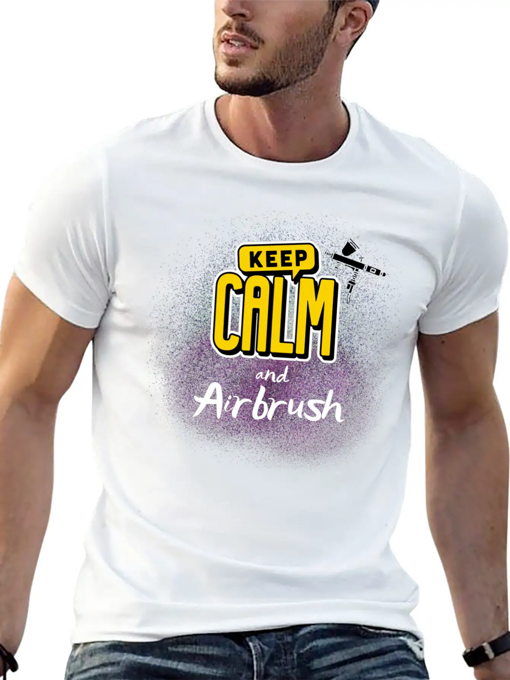 Airbrushing Quote Keep Calm And Airbrush Gifts Unisex Casual T-Shirt – Clean Design For Daily Comfort