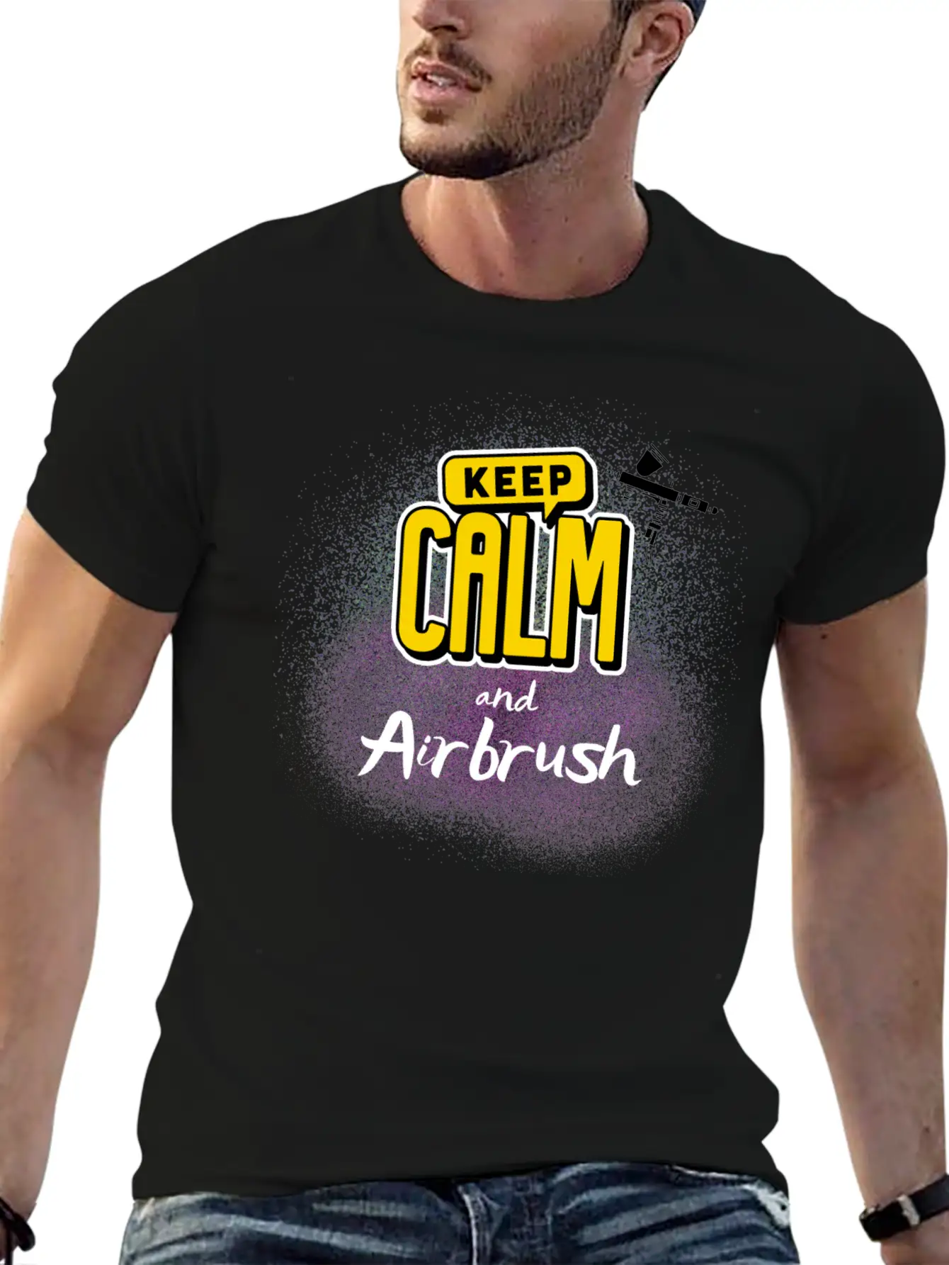Airbrushing Quote Keep Calm And Airbrush Gifts Unisex Casual T-Shirt – Clean Design For Daily Comfort