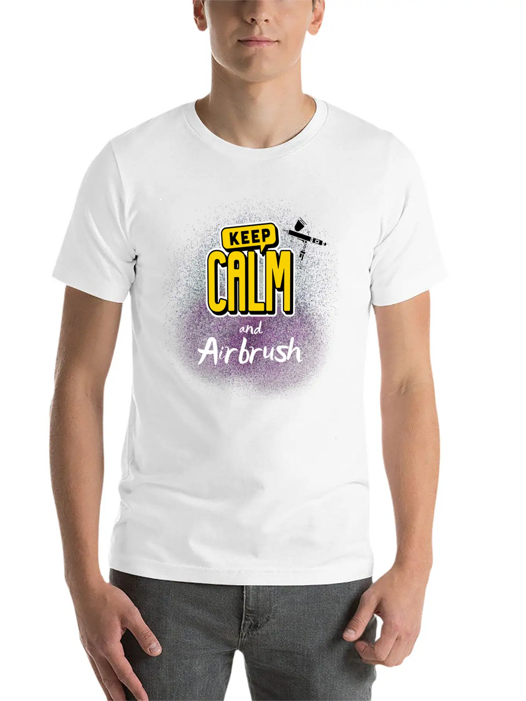 Airbrushing Quote Keep Calm And Airbrush Gifts Unisex Casual T-Shirt – Clean Design For Daily Comfort