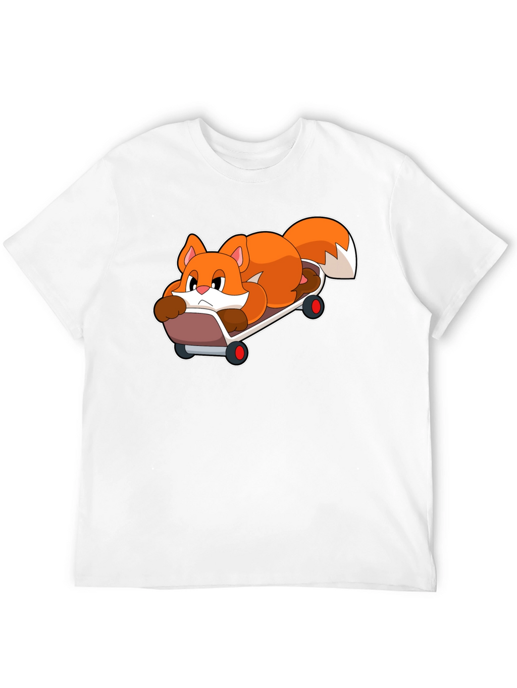 Cool Fox Skateboarder Black T-Shirt