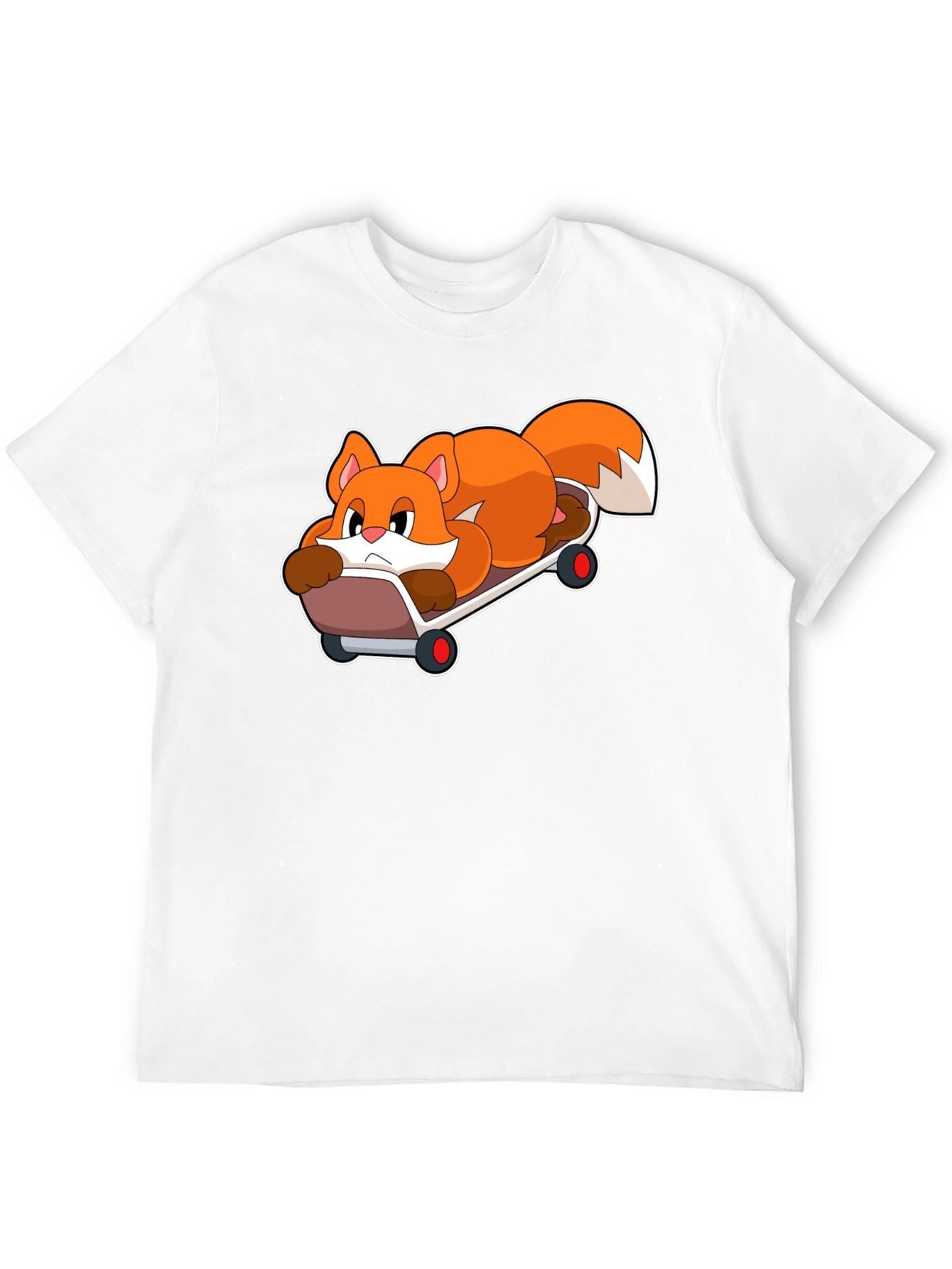 Cool Fox Skateboarder Black T-Shirt