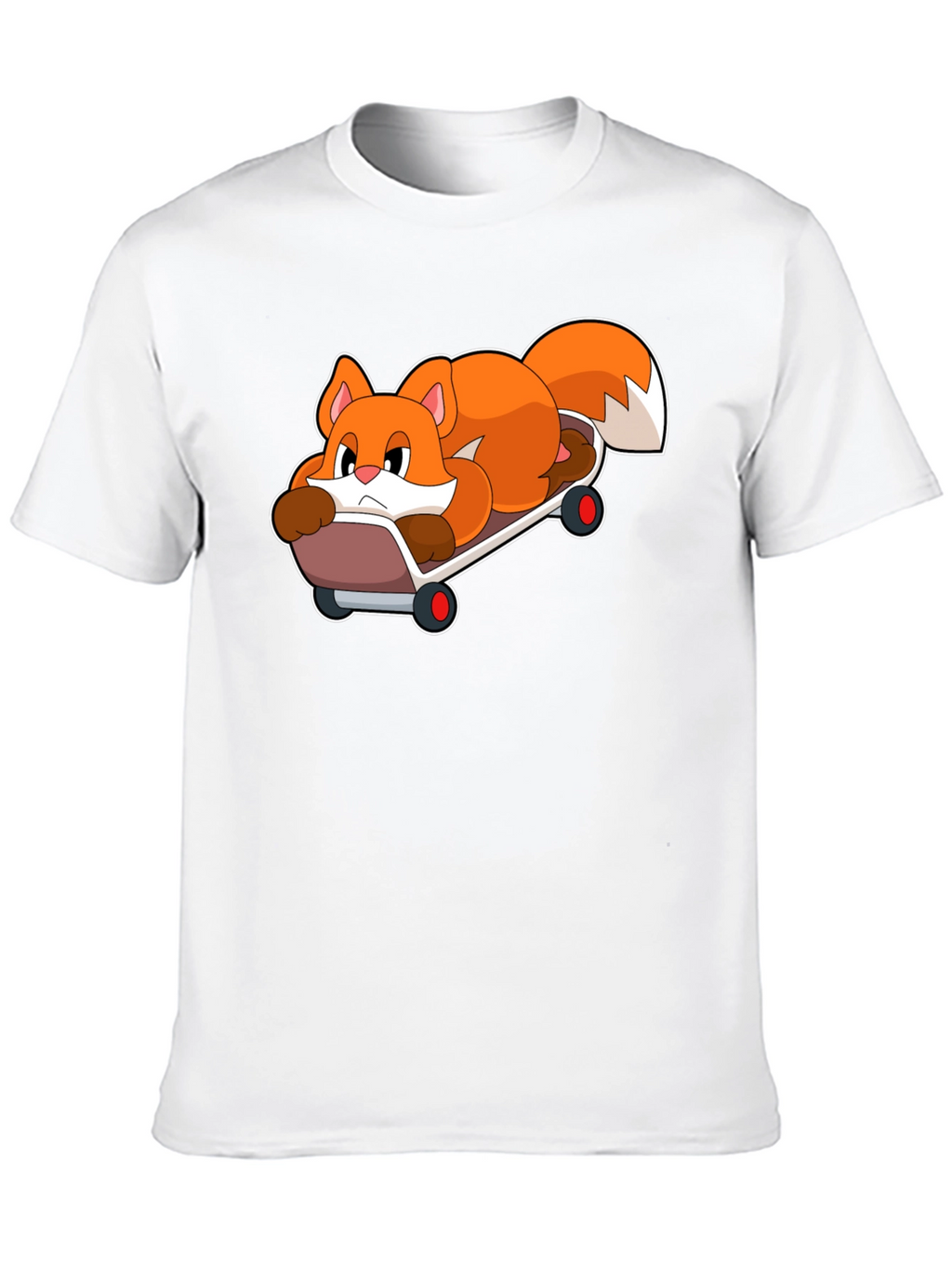 Cool Fox Skateboarder Black T-Shirt