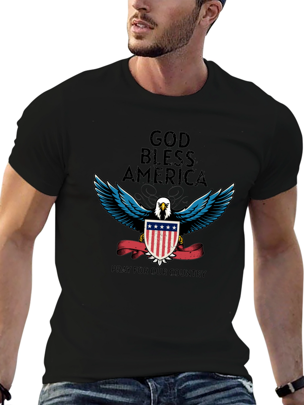 God Bless America Patriotic Eagle T-Shirt