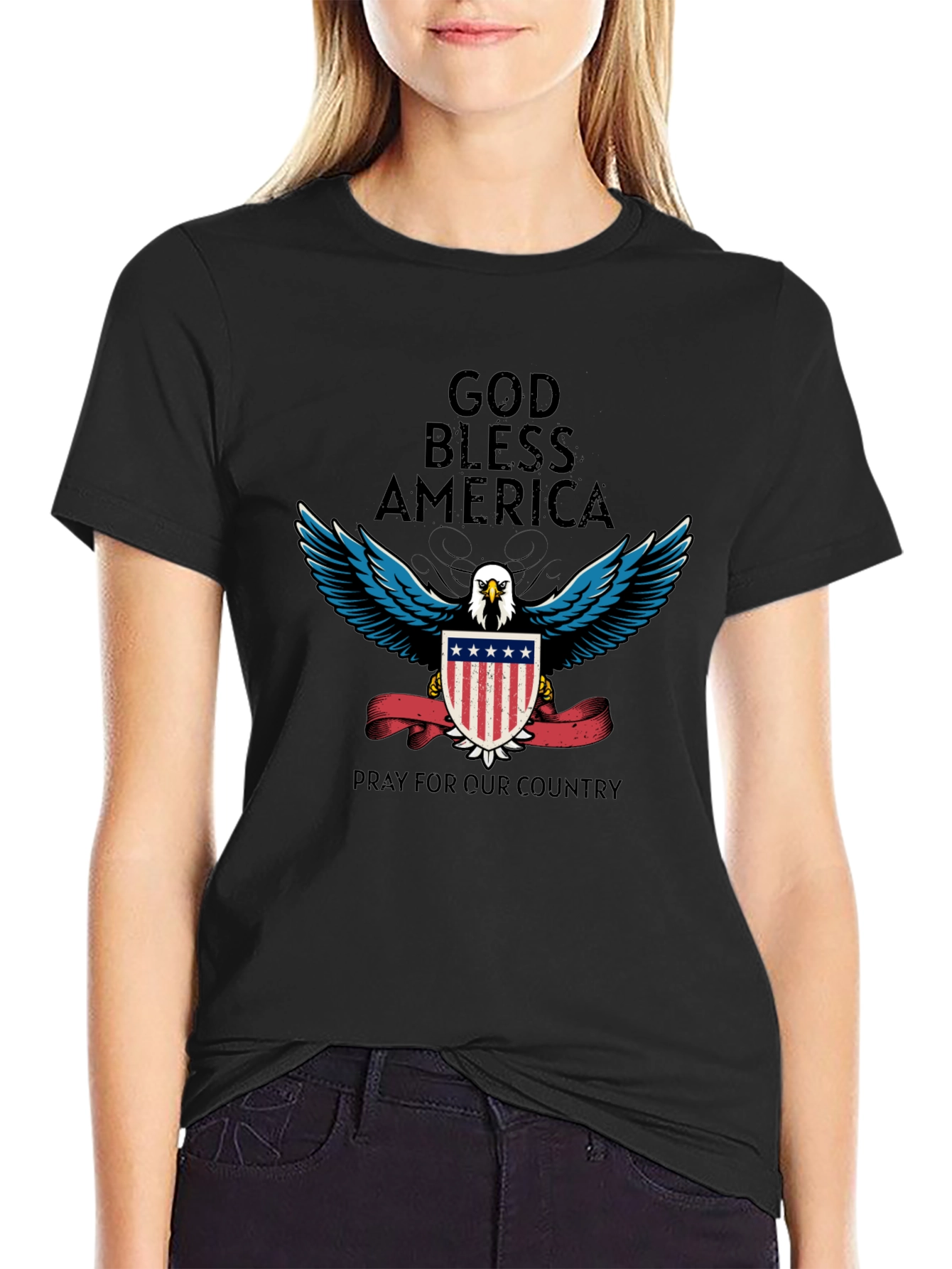 God Bless America Patriotic Eagle T-Shirt