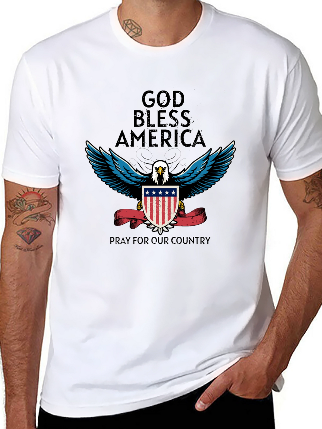 God Bless America Patriotic Eagle T-Shirt