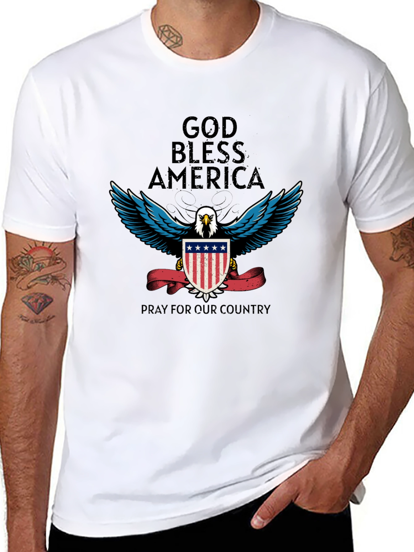 God Bless America Patriotic Eagle T-Shirt
