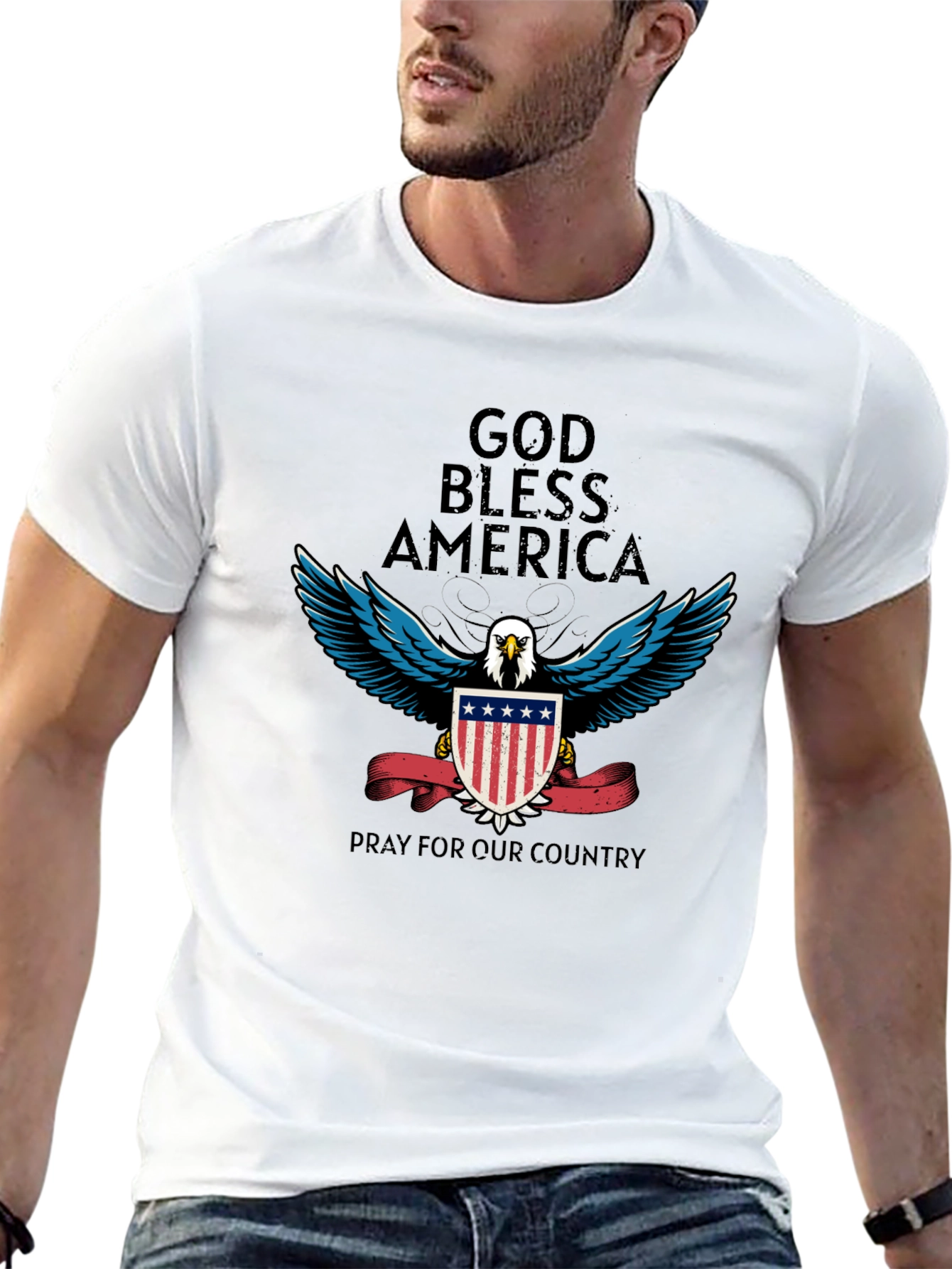 God Bless America Patriotic Eagle T-Shirt