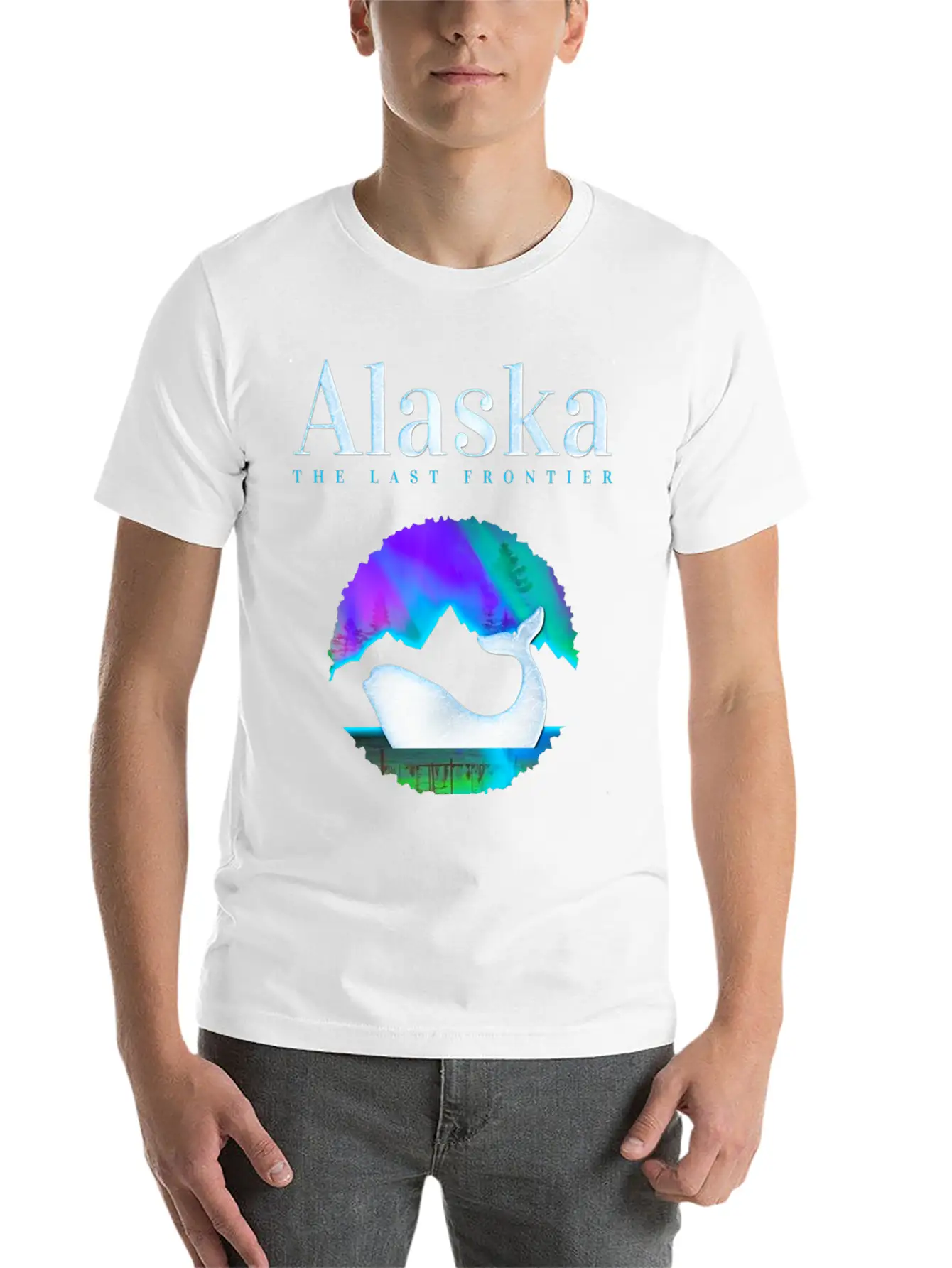 Alaska Northern Lights Orca Whale With Aurora Unisex Casual T-Shirt – Clean Design For Daily Comfort