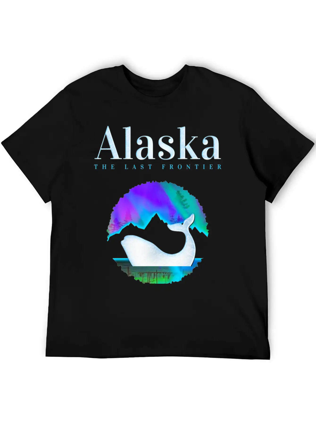 Alaska Northern Lights Orca Whale With Aurora Unisex Casual T-Shirt – Clean Design For Daily Comfort