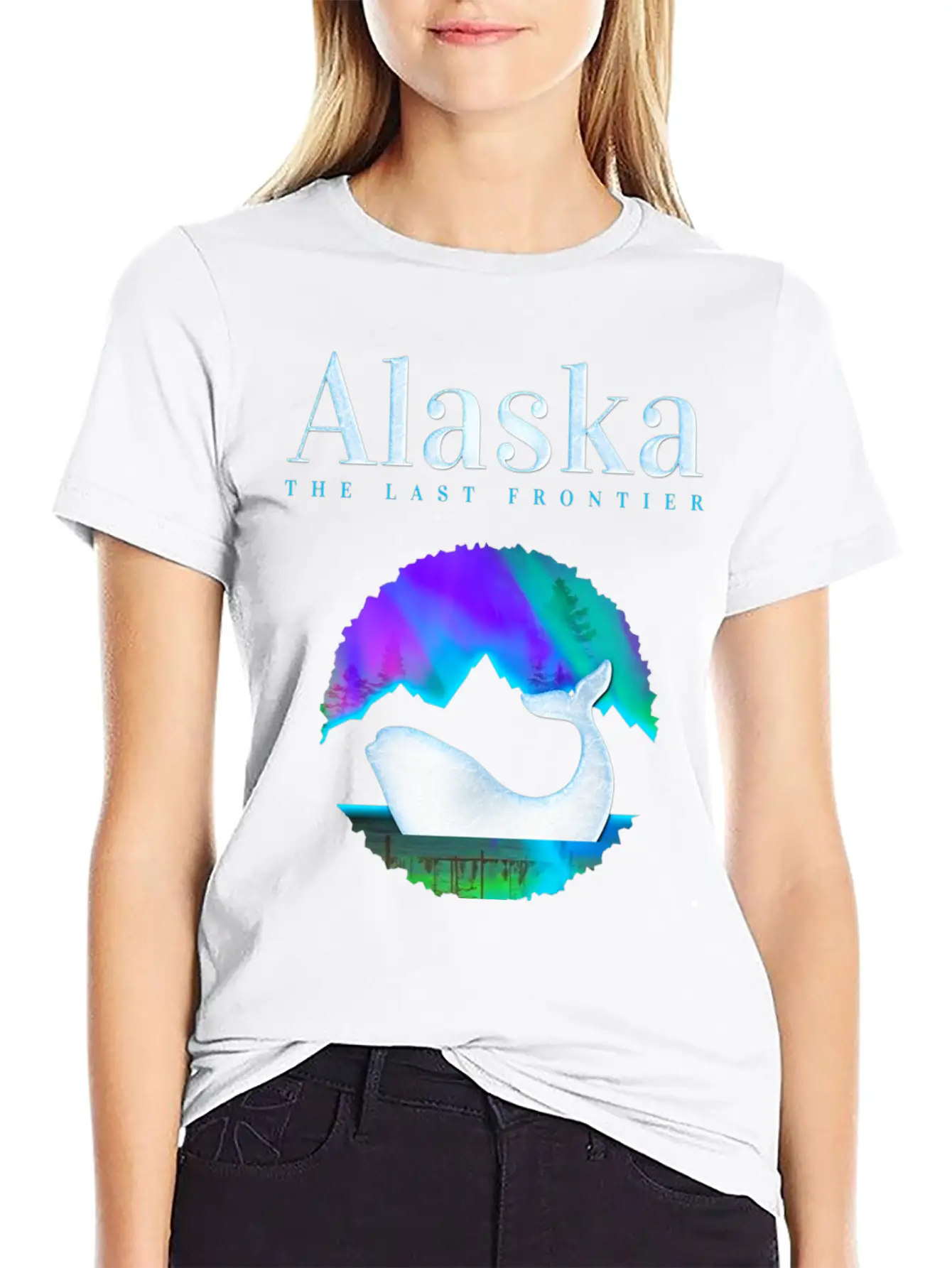 Alaska Northern Lights Orca Whale With Aurora Unisex Casual T-Shirt – Clean Design For Daily Comfort