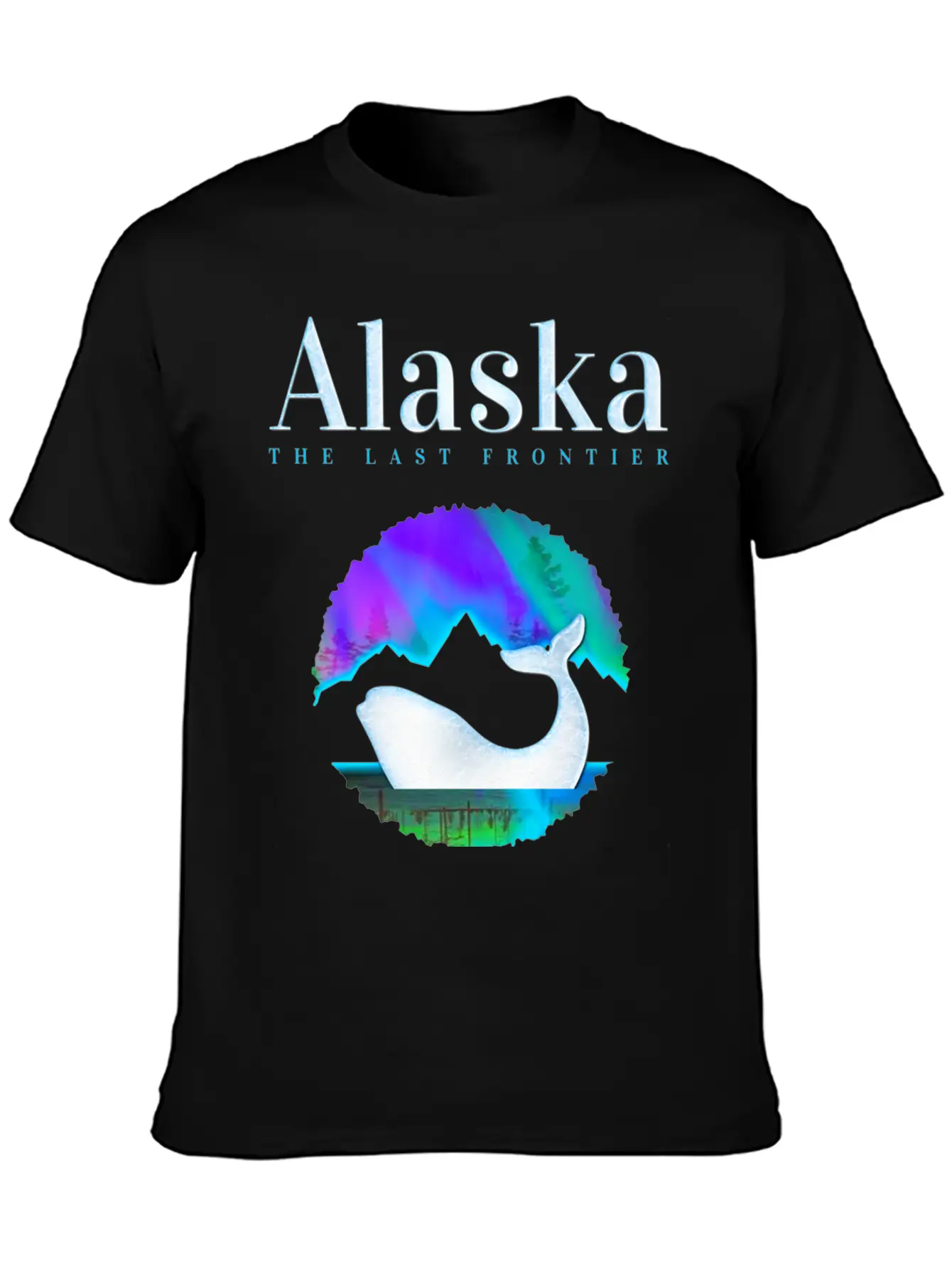 Alaska Northern Lights Orca Whale With Aurora Unisex Casual T-Shirt – Clean Design For Daily Comfort