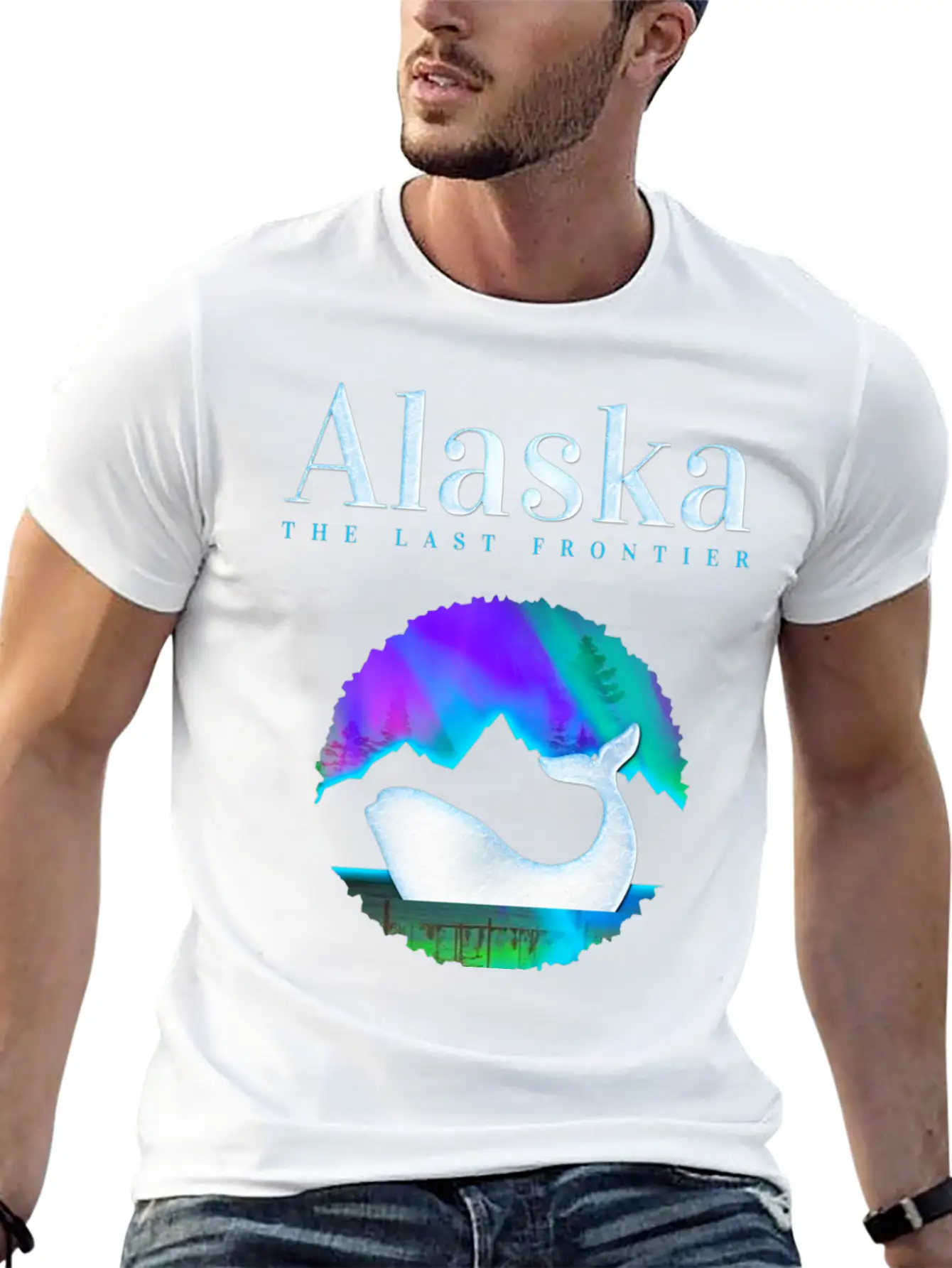 Alaska Northern Lights Orca Whale With Aurora Unisex Casual T-Shirt – Clean Design For Daily Comfort