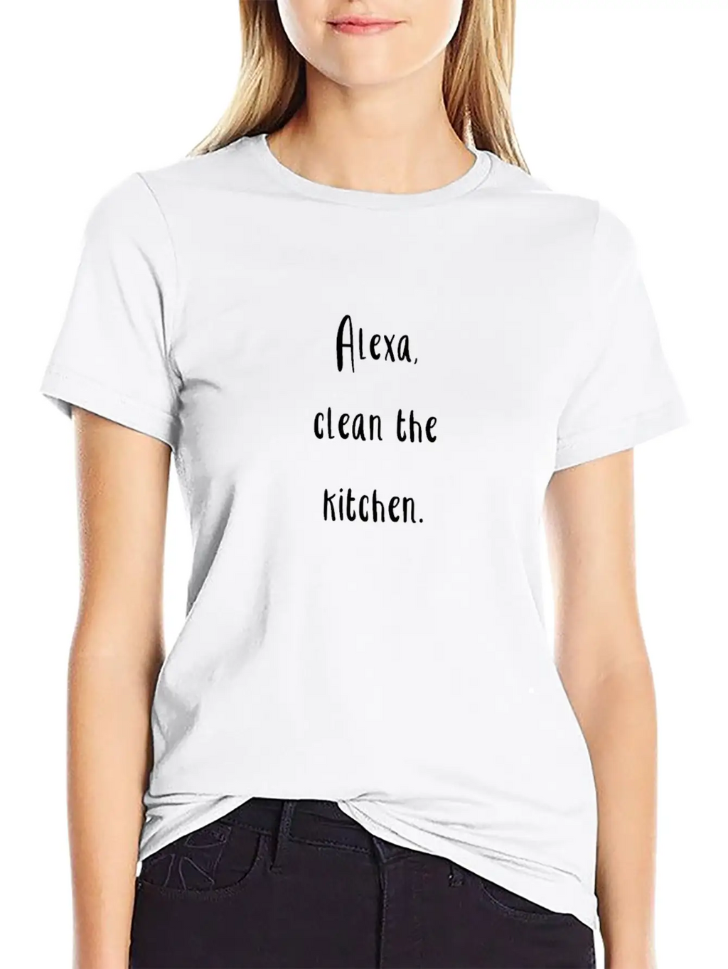 Alexa Clean The Kitchen Boy Mom | Funny Mom | Stylish Everyday T-Shirt – Unisex Basic Cotton Tee