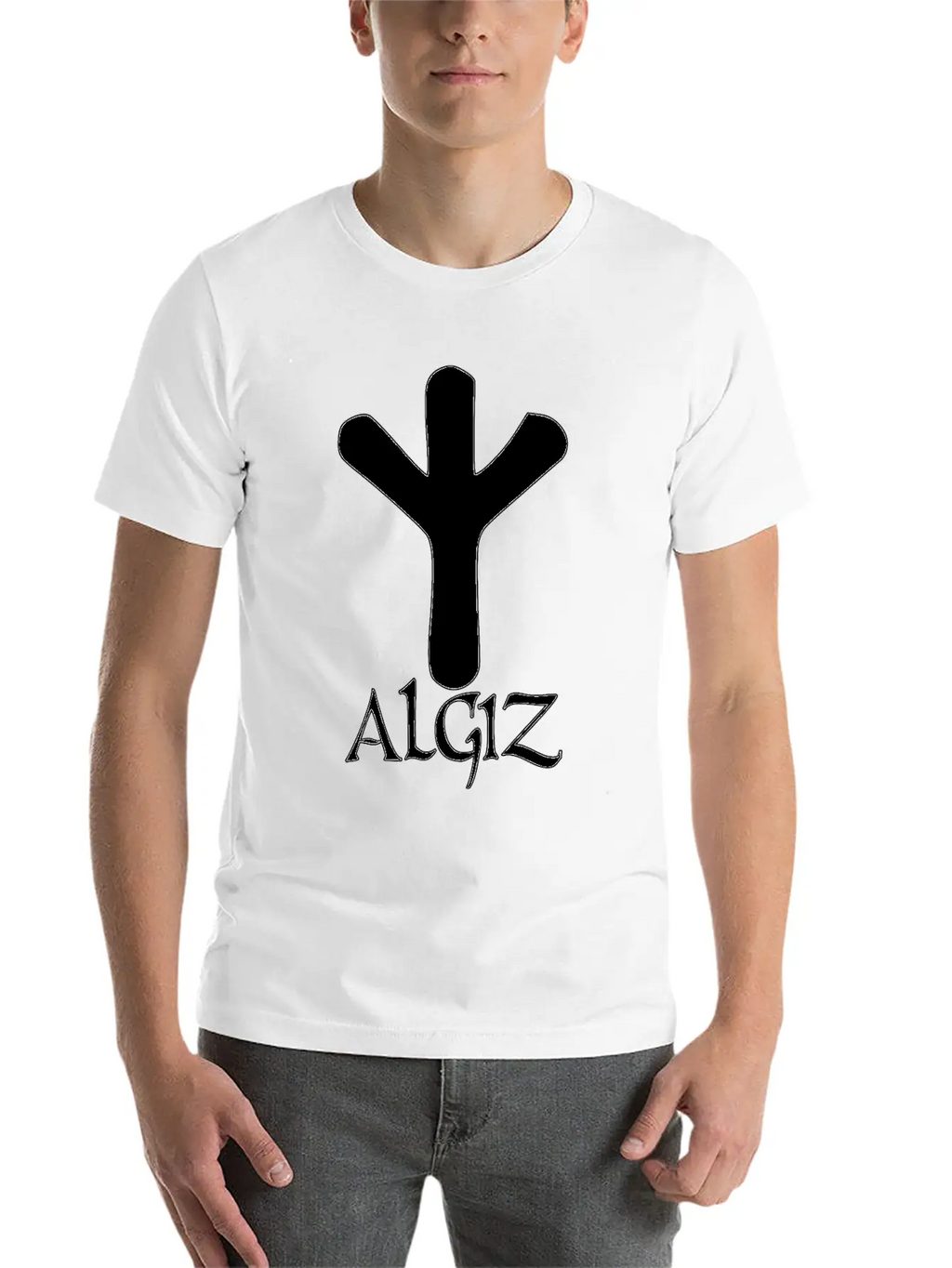 Algiz Rune Protection Rune Magical Powers Breathable Soft Cotton T-Shirt – Timeless Casual Look