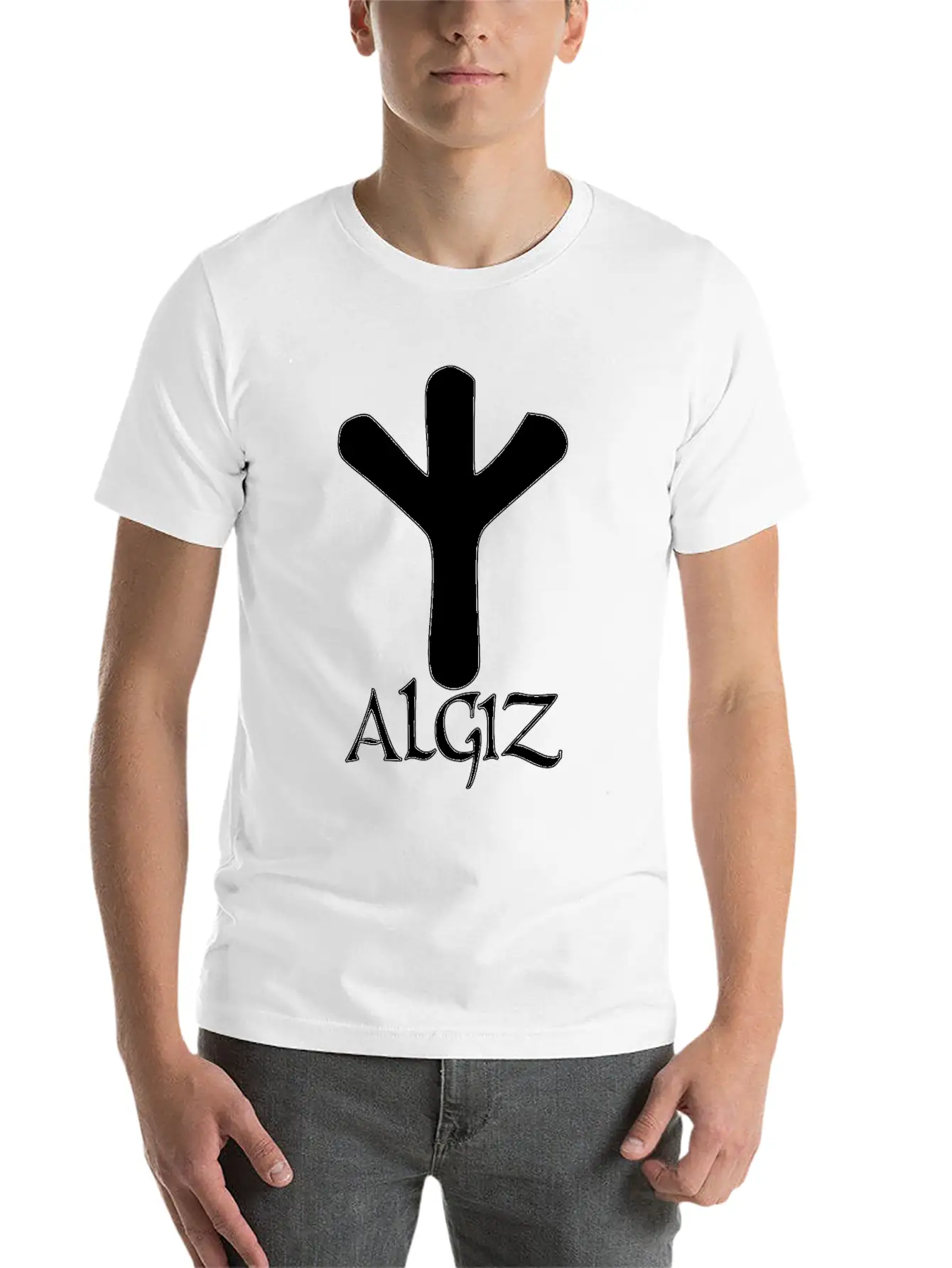 Algiz Rune Protection Rune Magical Powers Breathable Soft Cotton T-Shirt – Timeless Casual Look