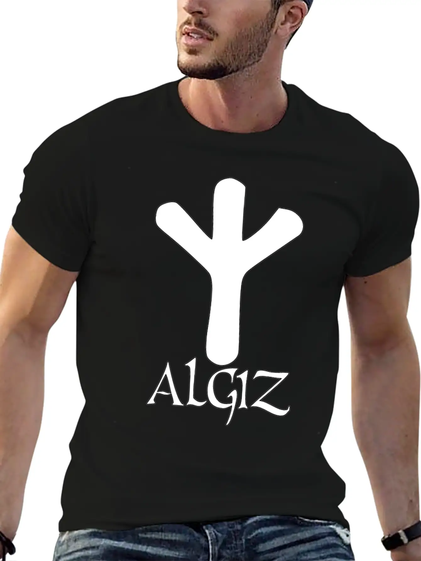 Algiz Rune Protection Rune Magical Powers Breathable Soft Cotton T-Shirt – Timeless Casual Look