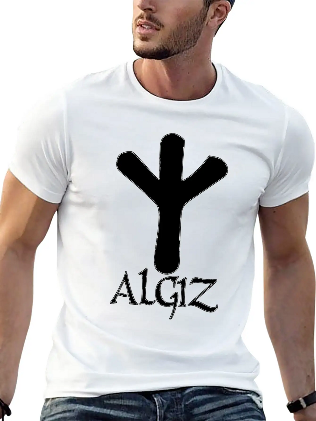 Algiz Rune Protection Rune Magical Powers Breathable Soft Cotton T-Shirt – Timeless Casual Look