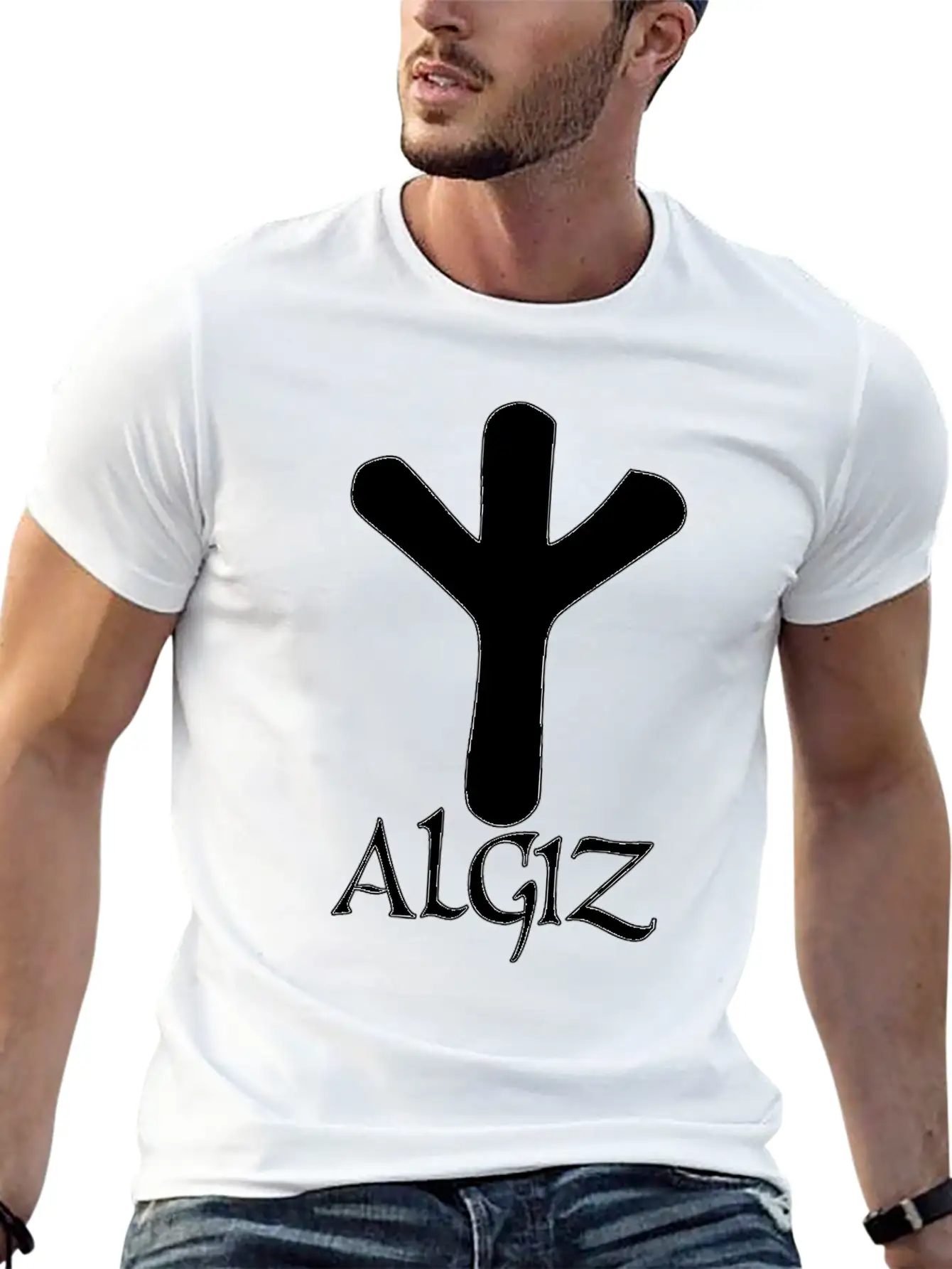 Algiz Rune Protection Rune Magical Powers Breathable Soft Cotton T-Shirt – Timeless Casual Look