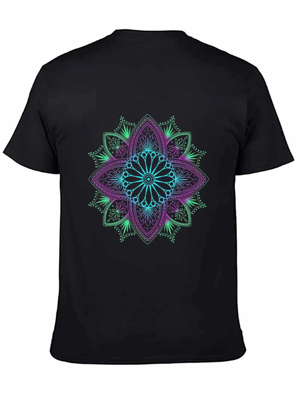 Algorithmic Fractal Art Floral Unisex Short Sleeve Soft Cotton T-Shirt – Casual Everyday Wear