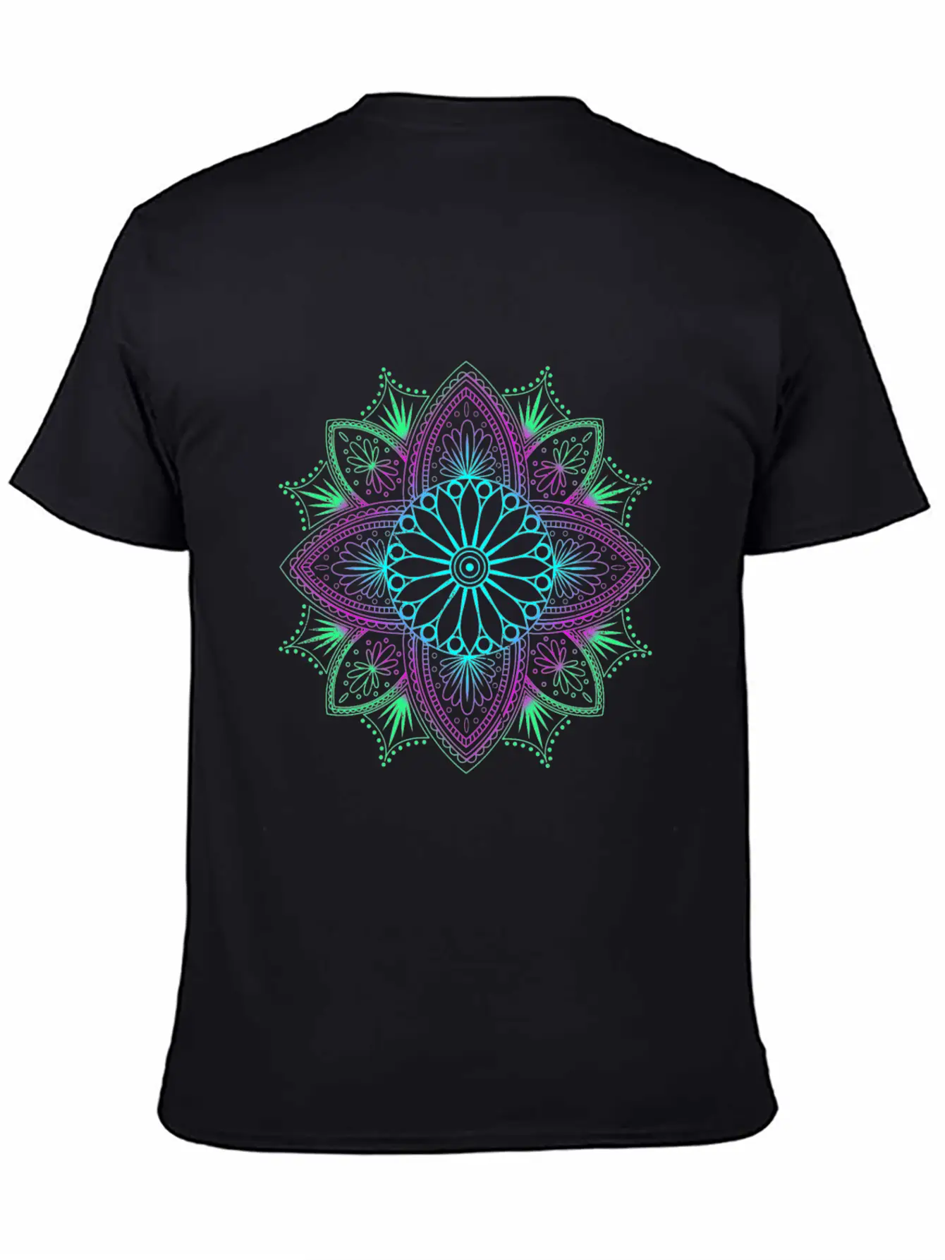 Algorithmic Fractal Art Floral Unisex Short Sleeve Soft Cotton T-Shirt – Casual Everyday Wear