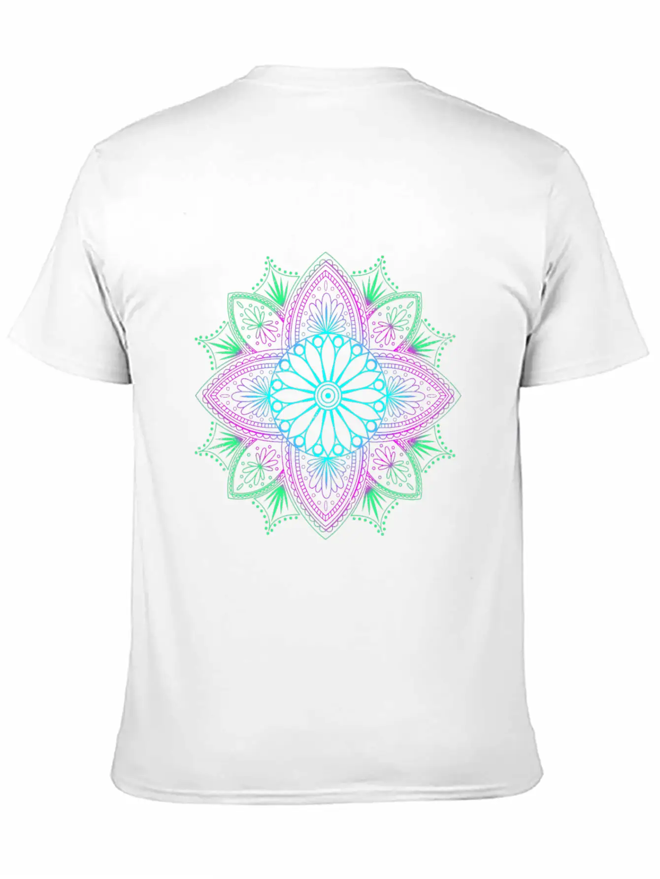 Algorithmic Fractal Art Floral Unisex Short Sleeve Soft Cotton T-Shirt – Casual Everyday Wear