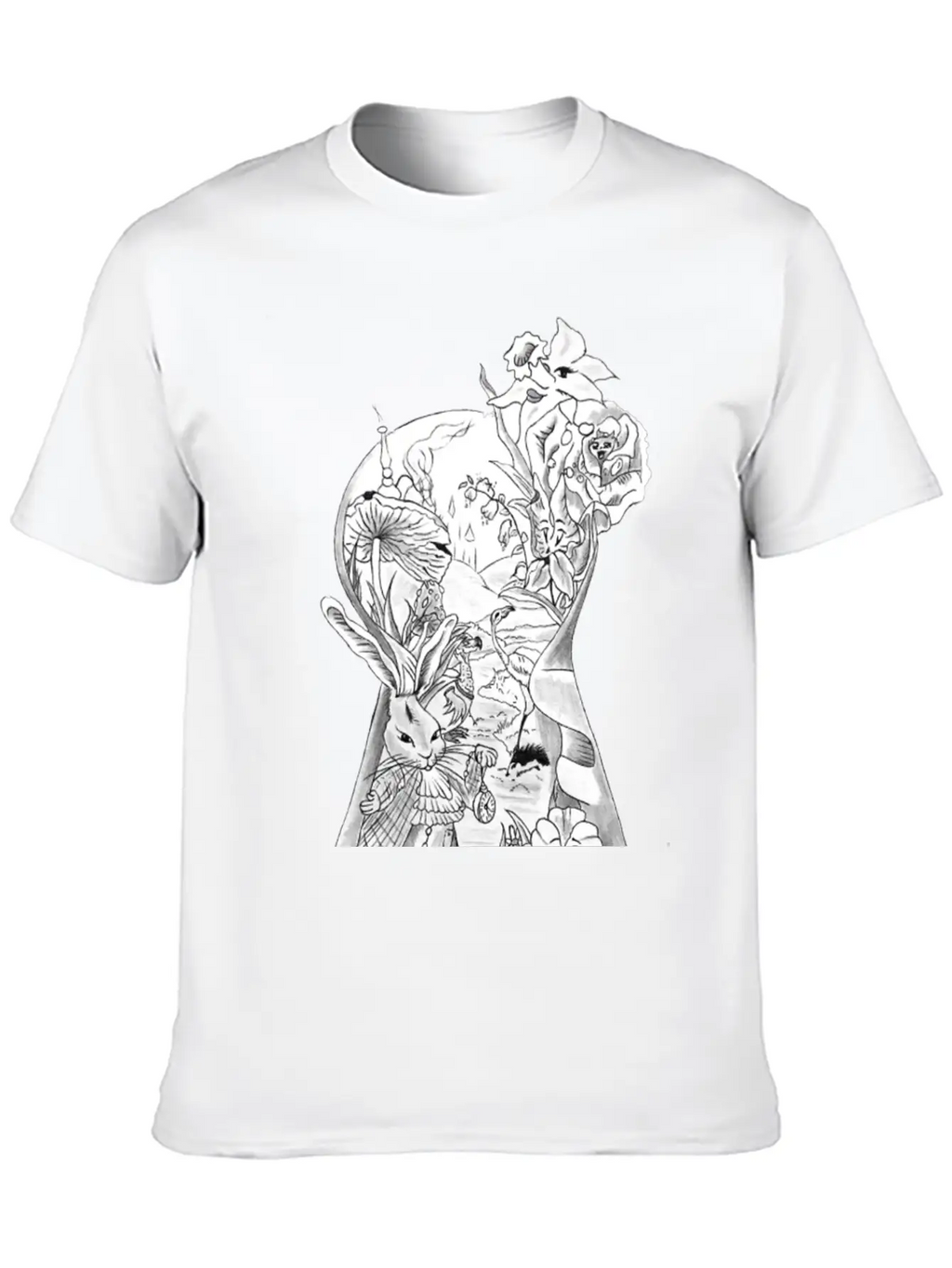 Alice In Wonderland Unisex Short Sleeve Soft Cotton T-Shirt – Casual Everyday Wear