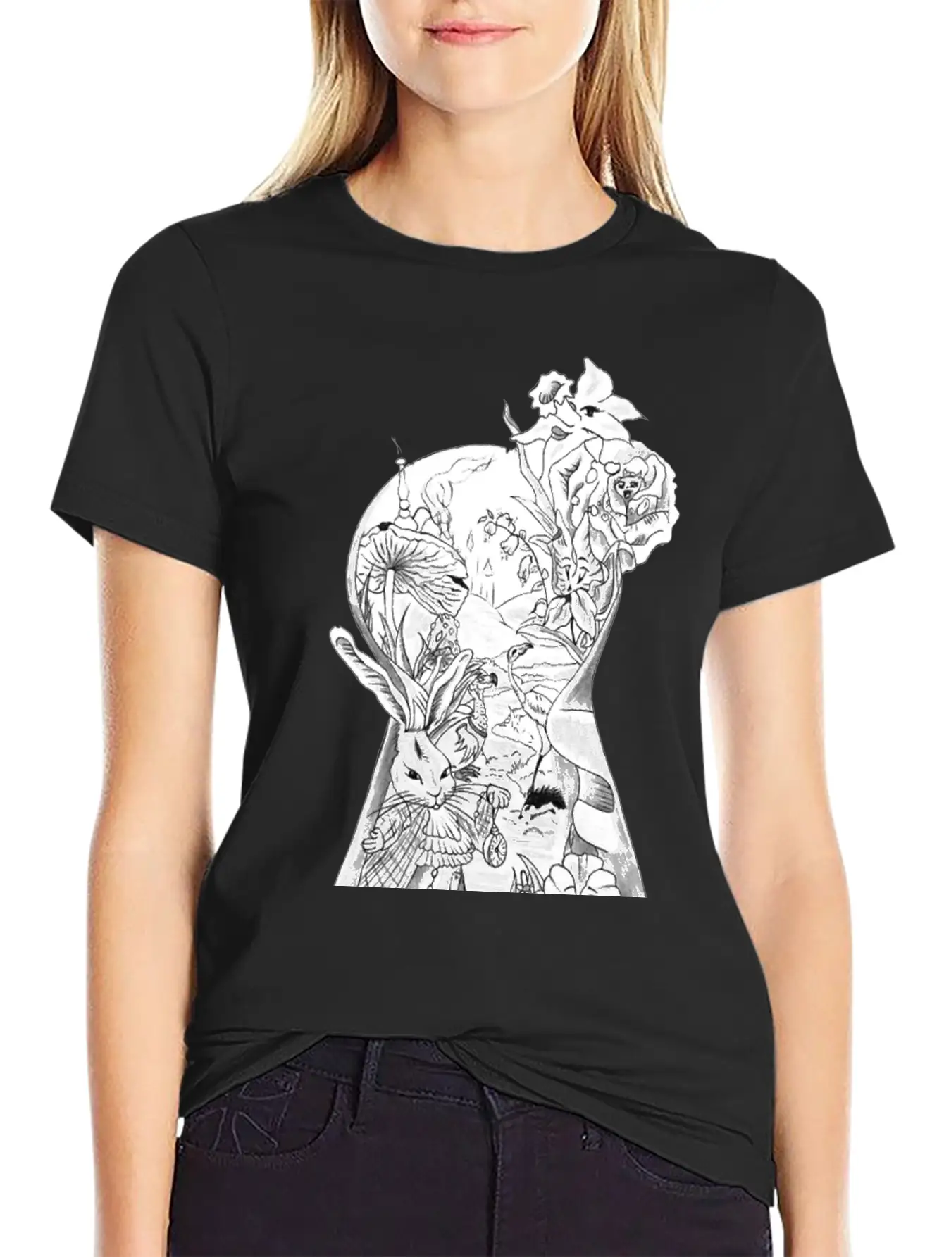 Alice In Wonderland Unisex Short Sleeve Soft Cotton T-Shirt – Casual Everyday Wear