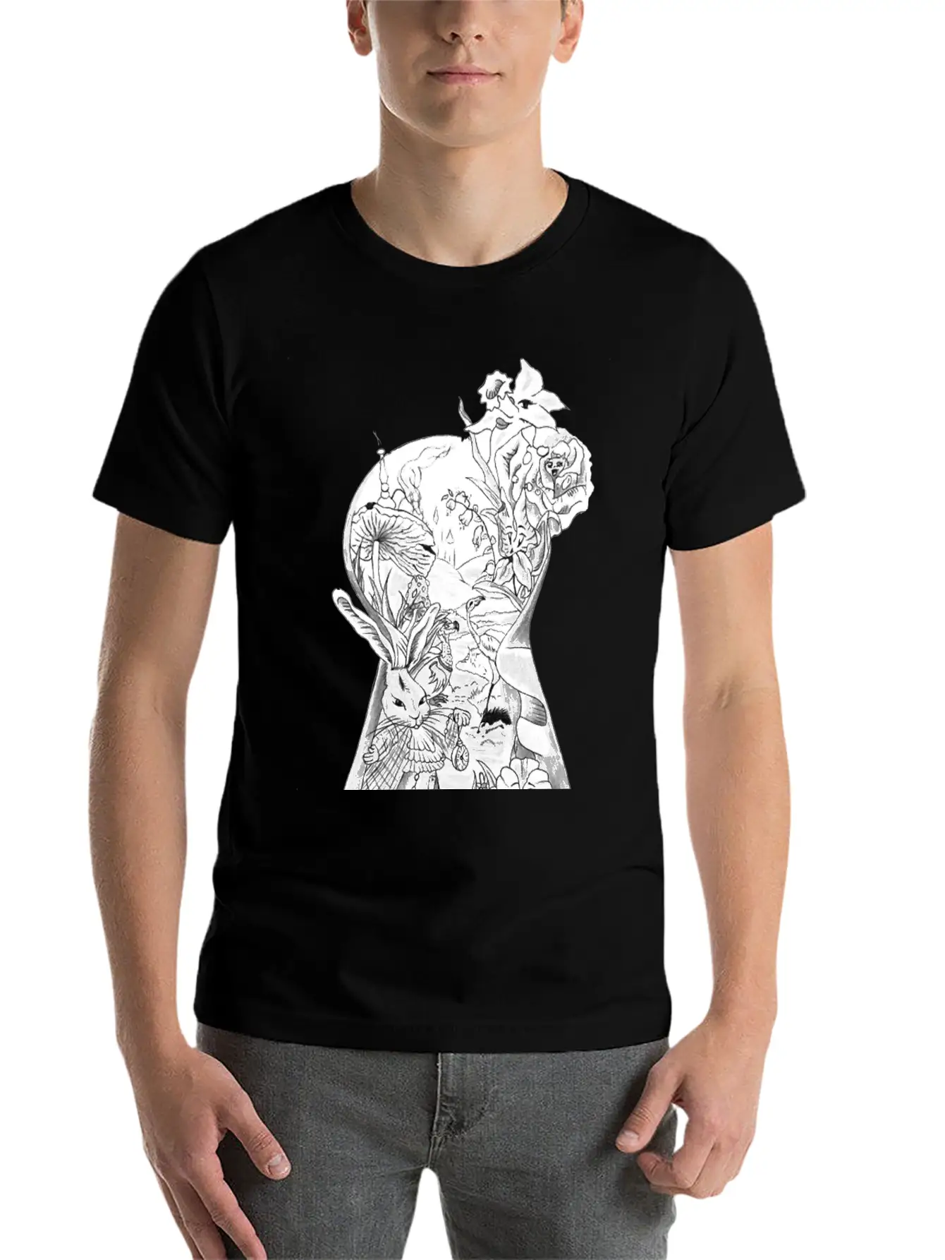 Alice In Wonderland Unisex Short Sleeve Soft Cotton T-Shirt – Casual Everyday Wear