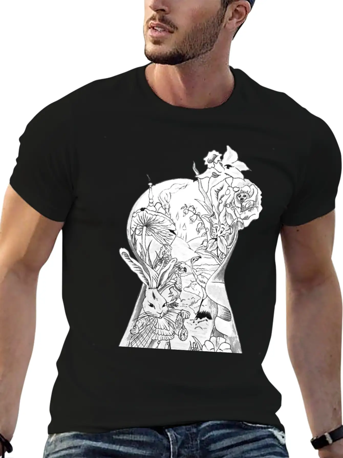 Alice In Wonderland Unisex Short Sleeve Soft Cotton T-Shirt – Casual Everyday Wear