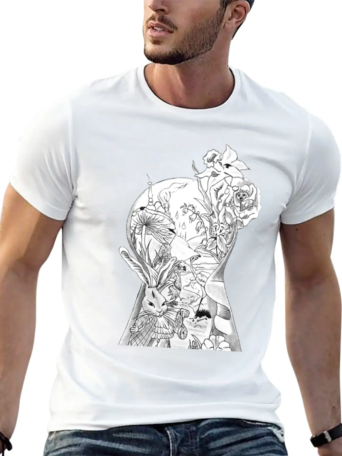 Alice In Wonderland Unisex Short Sleeve Soft Cotton T-Shirt – Casual Everyday Wear