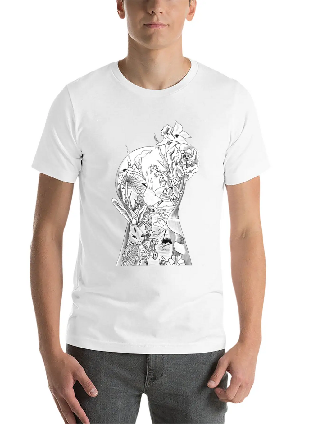 Alice In Wonderland Unisex Short Sleeve Soft Cotton T-Shirt – Casual Everyday Wear