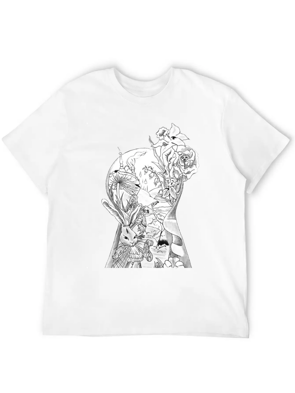 Alice In Wonderland Unisex Short Sleeve Soft Cotton T-Shirt – Casual Everyday Wear