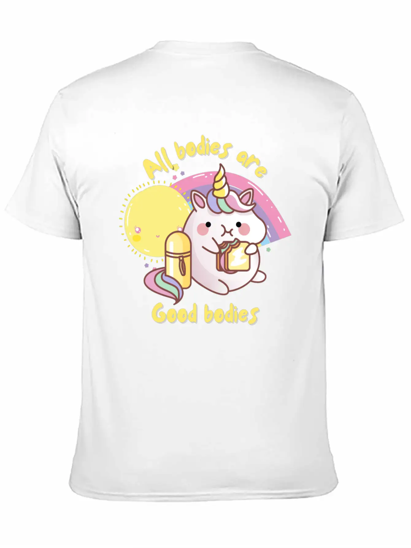 All Bodies Are Good Bodies, Funny Unicorn Unisex Casual T-Shirt – Clean Design For Daily Comfort