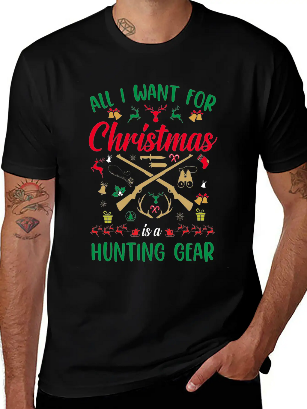 All I Want For Christmas Is A Hunting Gear Unisex Casual T-Shirt – Clean Design For Daily Comfort
