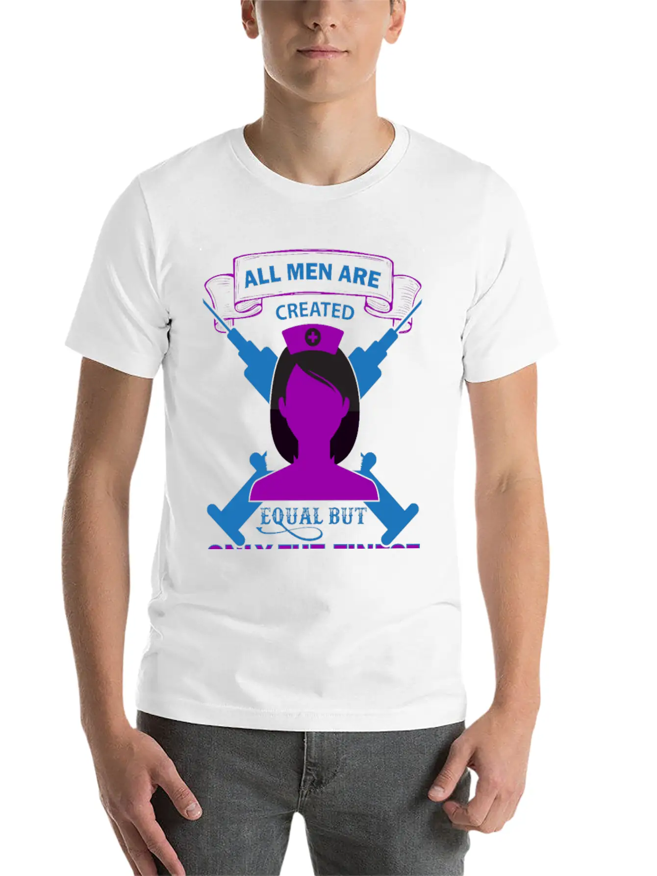 All Men Are Created Equal But Only The Finest Unisex Short Sleeve Soft Cotton T-Shirt – Casual Everyday Wear