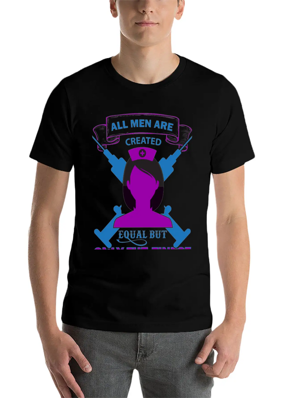 All Men Are Created Equal But Only The Finest Unisex Short Sleeve Soft Cotton T-Shirt – Casual Everyday Wear