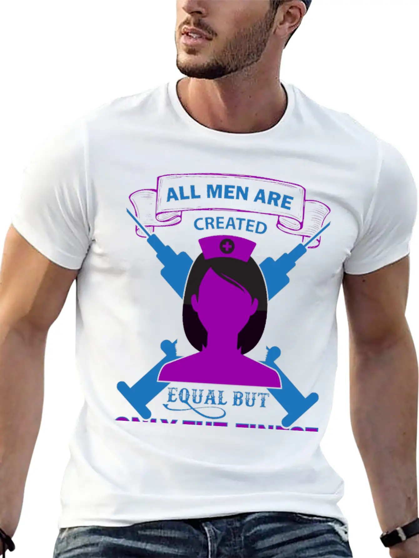 All Men Are Created Equal But Only The Finest Unisex Short Sleeve Soft Cotton T-Shirt – Casual Everyday Wear