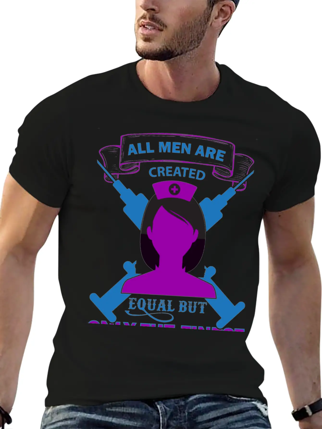 All Men Are Created Equal But Only The Finest Unisex Short Sleeve Soft Cotton T-Shirt – Casual Everyday Wear