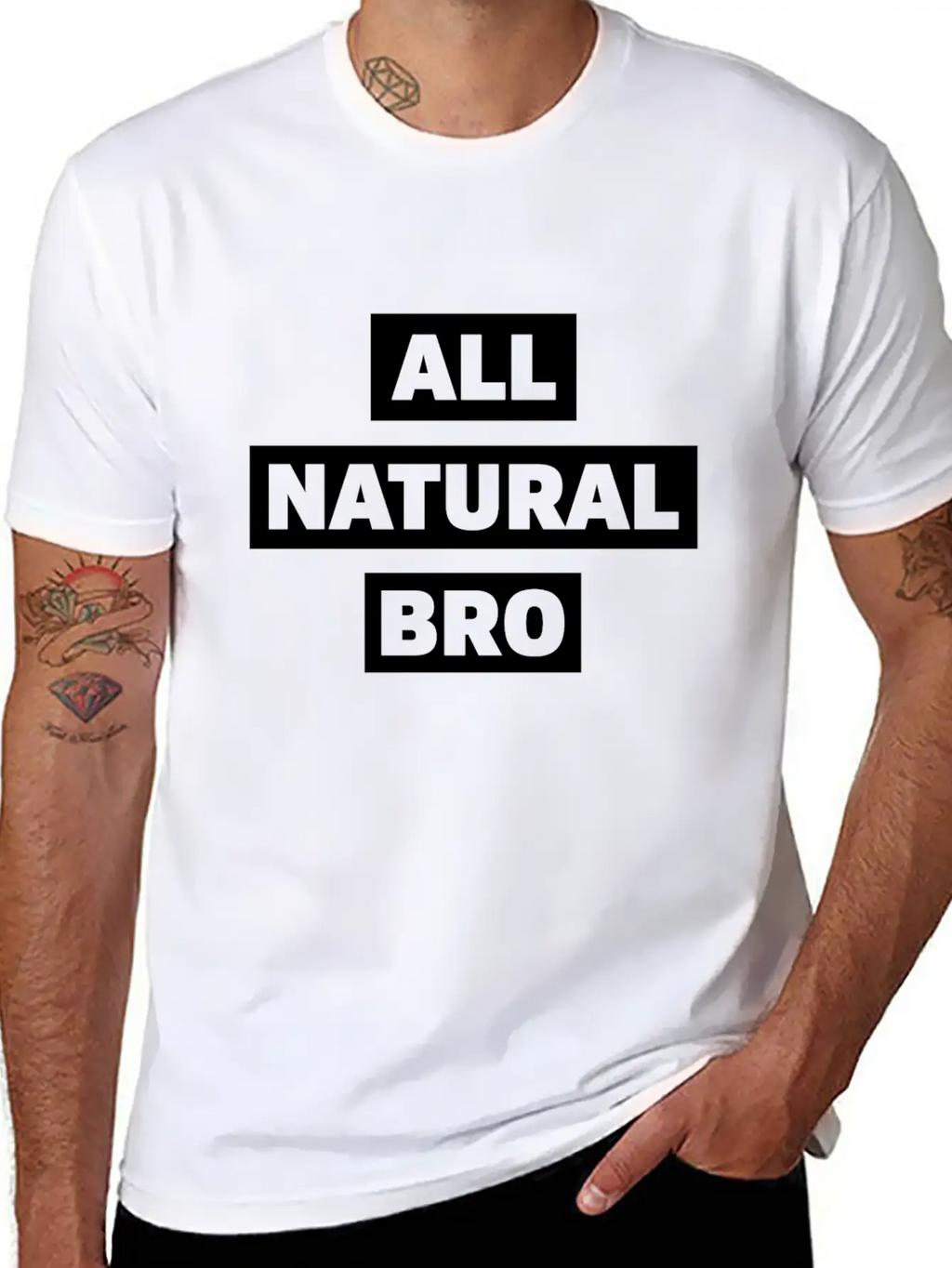 All Natural Bro Fitness Gym Motivation Classic Fit Graphic Tee For Daily Comfort – Unisex Cotton Shirt