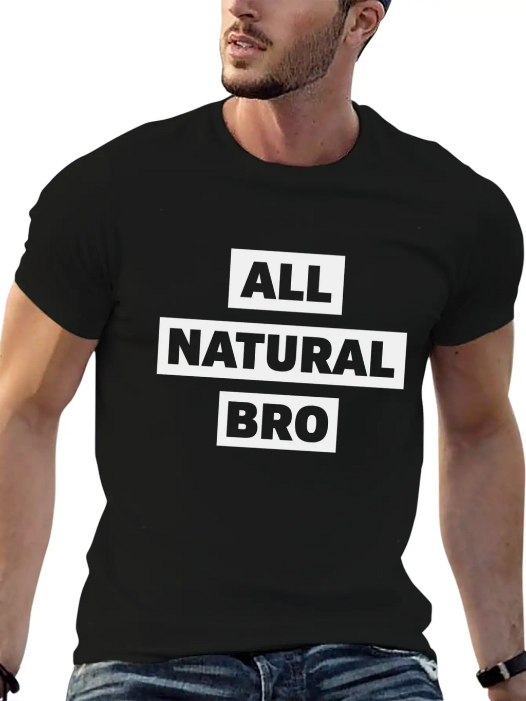 All Natural Bro Fitness Gym Motivation Classic Fit Graphic Tee For Daily Comfort – Unisex Cotton Shirt