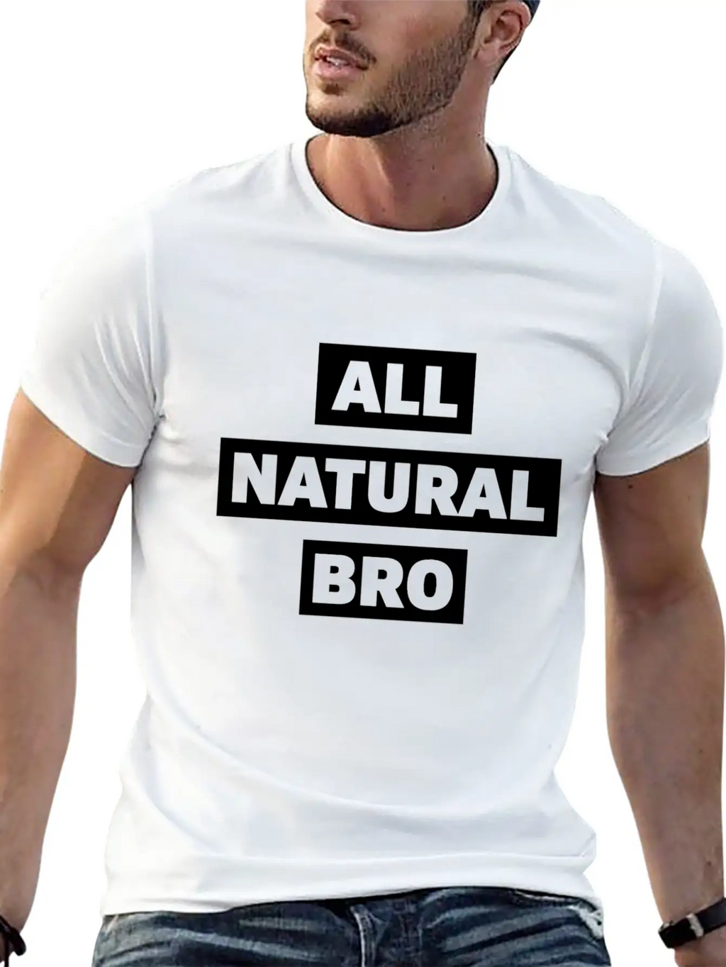 All Natural Bro Fitness Gym Motivation Classic Fit Graphic Tee For Daily Comfort – Unisex Cotton Shirt
