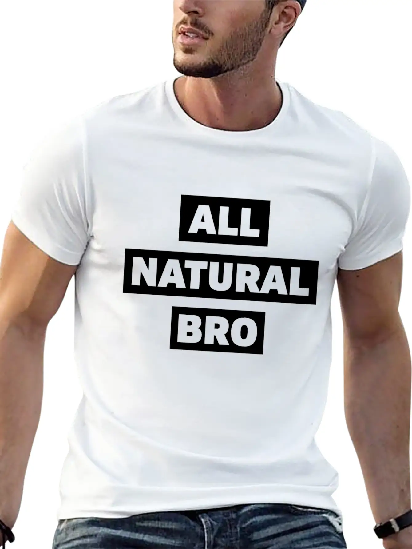 All Natural Bro Fitness Gym Motivation Classic Fit Graphic Tee For Daily Comfort – Unisex Cotton Shirt