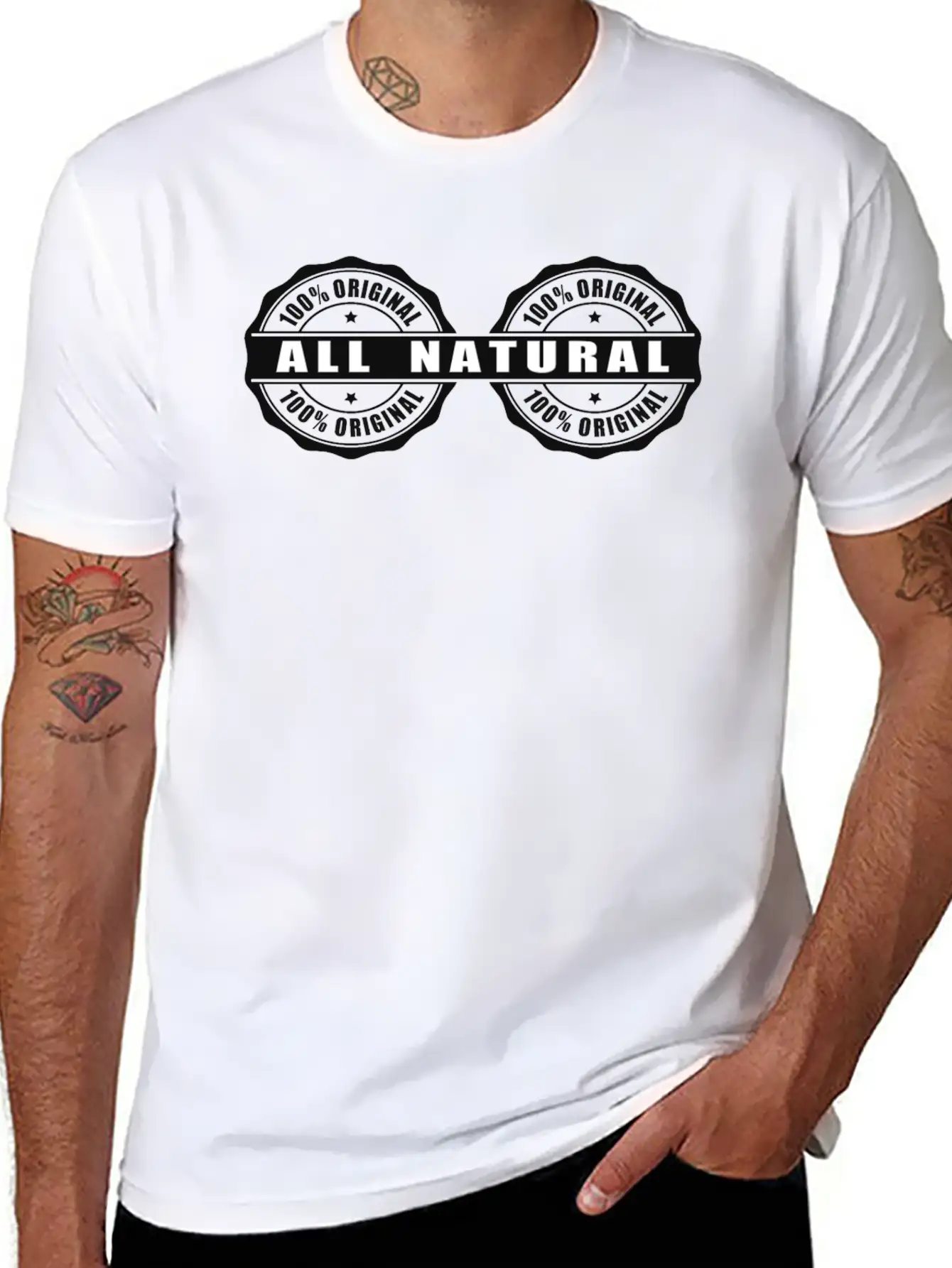 All Natural, Not Artificially Enhanced, Real Deal! Unisex Short Sleeve Soft Cotton T-Shirt – Casual Everyday Wear