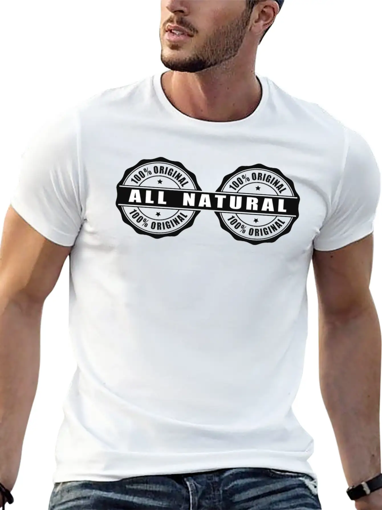 All Natural, Not Artificially Enhanced, Real Deal! Unisex Short Sleeve Soft Cotton T-Shirt – Casual Everyday Wear