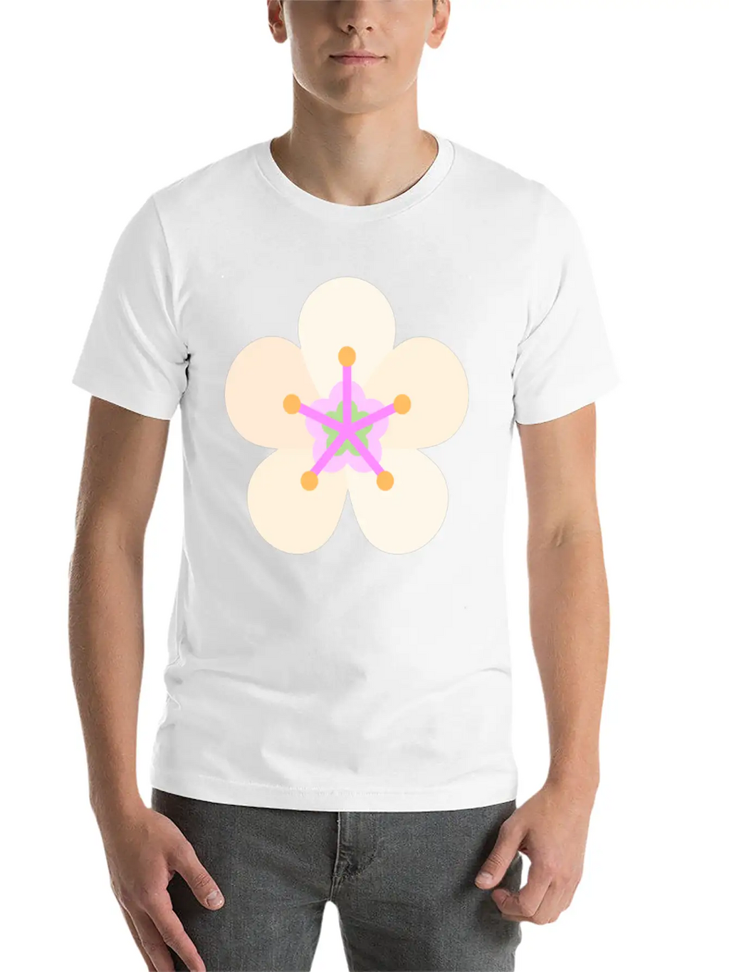 Almond Flower Classic Fit Graphic Tee For Daily Comfort – Unisex Cotton Shirt