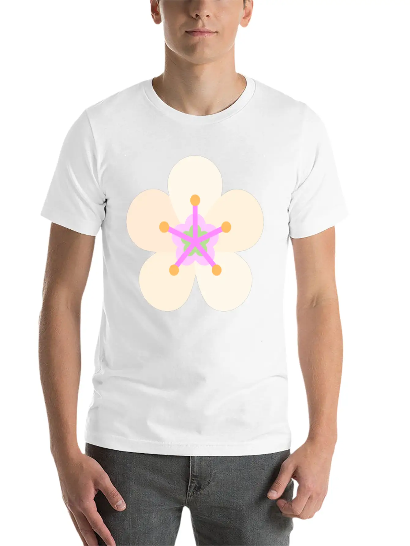 Almond Flower Classic Fit Graphic Tee For Daily Comfort – Unisex Cotton Shirt