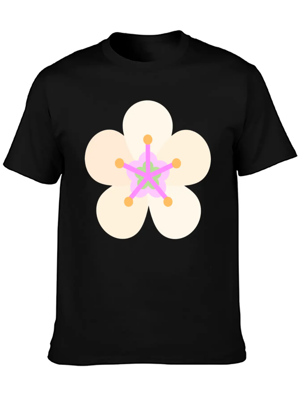 Almond Flower Classic Fit Graphic Tee For Daily Comfort – Unisex Cotton Shirt