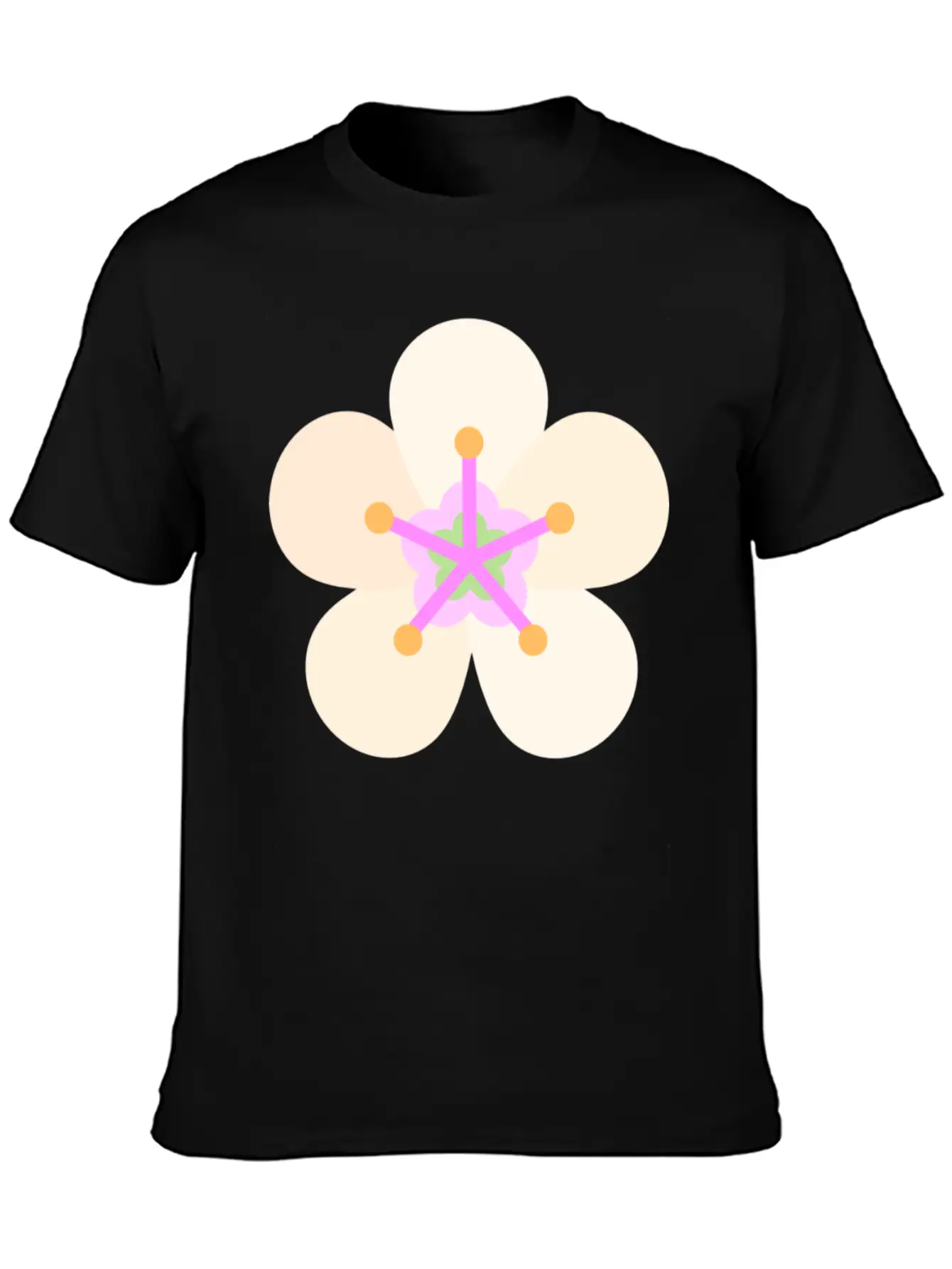 Almond Flower Classic Fit Graphic Tee For Daily Comfort – Unisex Cotton Shirt