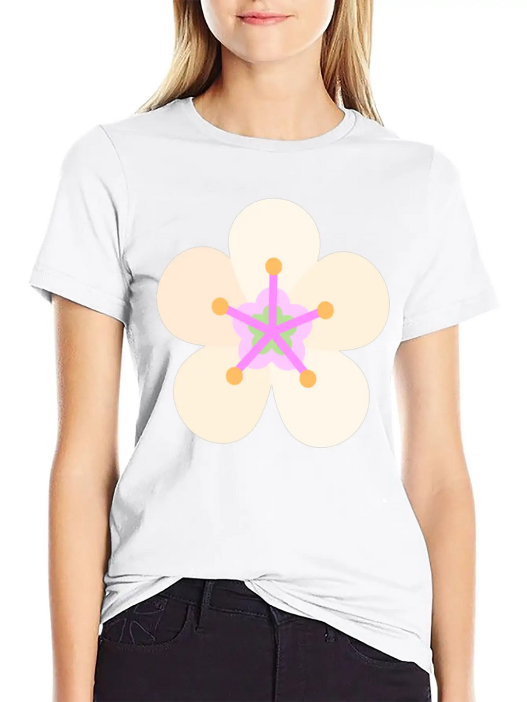 Almond Flower Classic Fit Graphic Tee For Daily Comfort – Unisex Cotton Shirt